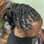 Loc wash twist and style: 1/2 head locs on top/rear of head