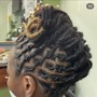 Loc wash twist and style: 1/2 head locs on top/rear of head