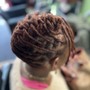 Loc wash twist and style: 1/2 head locs on top/rear of head