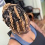 Loc wash twist and style: 1/2 head locs on top/rear of head