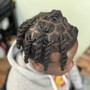 Loc wash twist and style: 1/2 head locs on top/rear of head