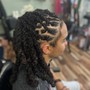 Loc wash twist and style: 1/2 head locs on top/rear of head