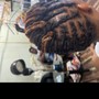 Loc wash twist and style: 1/2 head locs on top/rear of head