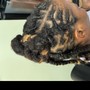 Loc wash twist and style: 1/2 head locs on top/rear of head