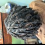 Loc wash twist and style: 1/2 head locs on top/rear of head