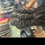 Loc wash twist and style: 1/2 head locs on top/rear of head