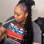 Small ponytail stitch braids