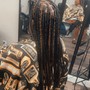 Tribal braids with box braids in the back