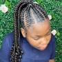 Kid's Braids medium knotless( Mid-back )