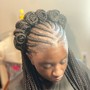 Feed in braids with crochet