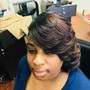 Virgin Relaxer application with flat iron