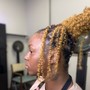 Wash and loc retwist with curly hair style extensions