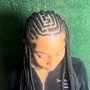 Straight back cornrows (with designs)