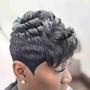 Updo on relaxed hair