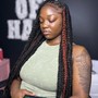 Knotless braids over locs buttlength