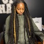 Knotless braids over locs buttlength