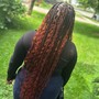 Smedium Boho knotless braids human hair