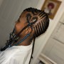 Low sleek braided pony