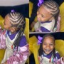 Kids half knotless half scalp braids