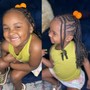 Kids half knotless half scalp braids