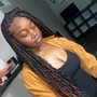 Short Box Braids with spiral curls