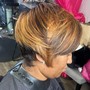 Shampoo&amp;Style w/weave short hair only