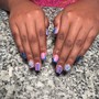 Short freestyle full set w full set acrylic toes