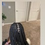 Medium boho knotless braids