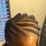 Feed in ponytail (8-12 braids)