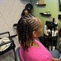 Updo Natural style, with flat twist/braids.