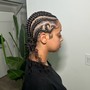 Stitch braids into a ponytail w/ Goddess extensions