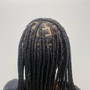 Smedium knotless box braids butt length