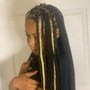 6 straight back braids with design