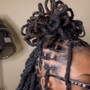 Medium feed in braids  into a ponytail