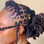 Medium feed in braids  into a ponytail