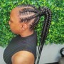 Feeding Cornrows 10 braids updo