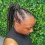 Feeding Cornrows 10 braids updo