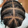 Extended Hair Cornrows over Locs