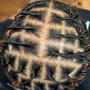 Extended Hair Cornrows over Locs