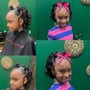 Bantu Knots With Small Braids And Crochet Hair