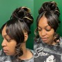 Bantu Knots With Small Braids And Crochet Hair