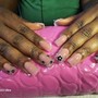 2 big toes with acrylic