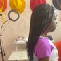 Knotless braids, top cornrow braids with individual knotless in the back, Boho braids