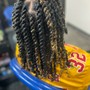 Twists adding in kinky or braiding hair