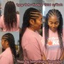 Boho- Large Knotless Midback Braids or Twists with Hair Included