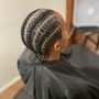 Large Cornrows, Single Braids, Single Twist, Flat twist