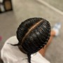 5 stitch braids Natural (no hair added)