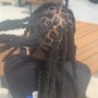 Crochet combining thin Locs