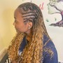 Small fulani braids with boho