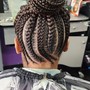 Small straight back Cornrows Midback